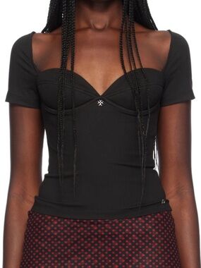 Miaou Black Olivia top Sweetheart Neck